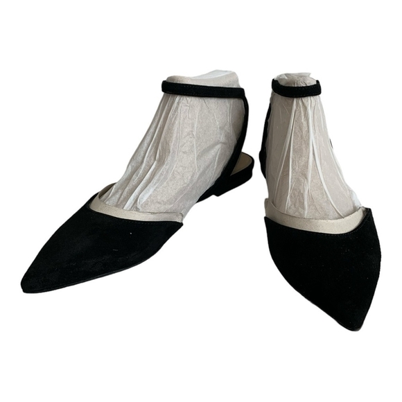 Nine West Briy Black Suede Flats Women’s Ankle Strap Pointed Toe Size 6 NIB - Picture 6 of 12